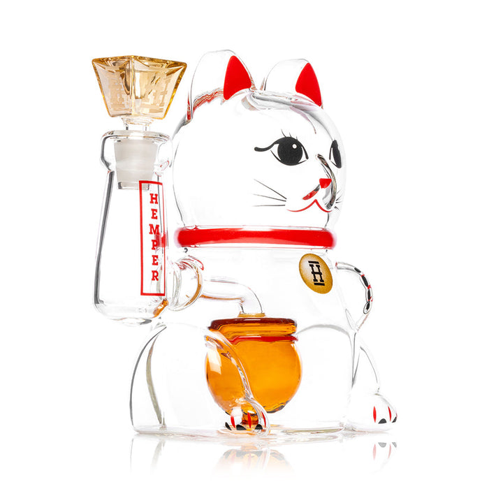 Hemper Lucky Money Cat XL Glass Bong – 7″