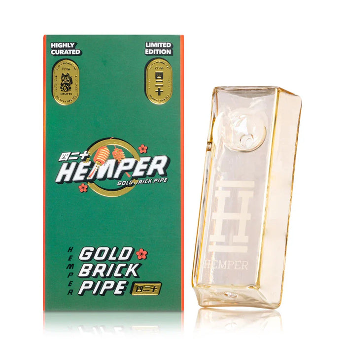 Hemper Gold Brick Glass Hand Pipe – 4″