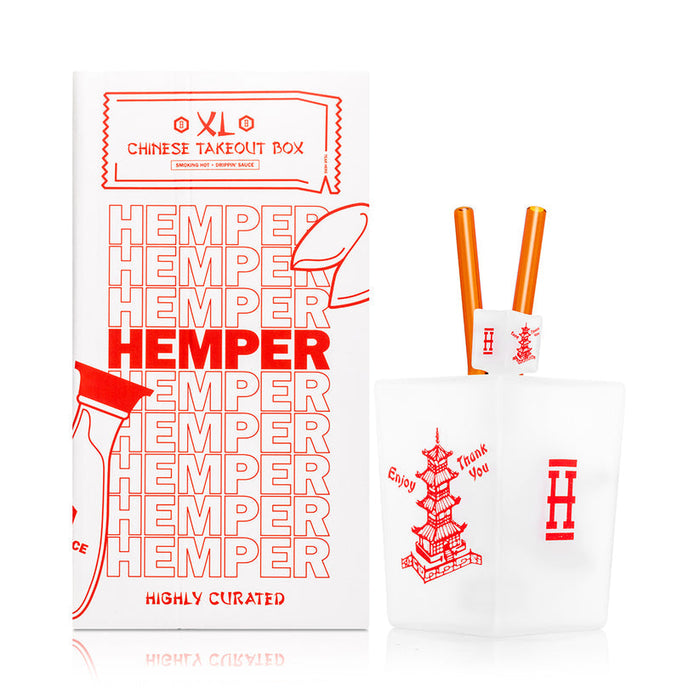 Hemper Chinese Takeout Box XL Bong – 9″ – Showerhead Perc