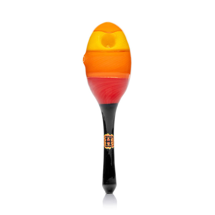 Hemper Dia De Los Muertos Maraca Glass Hand Pipe – 6″