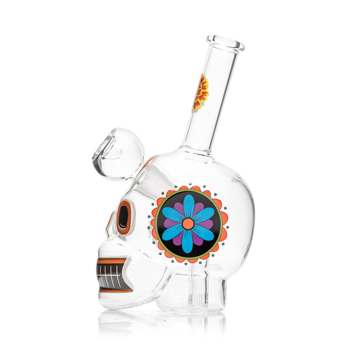 Dia De Los Muertos Skull Bong 6.1"