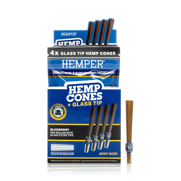 Pre-Rolled Mini Size Glass Tipped Hemp Cones | 4PK