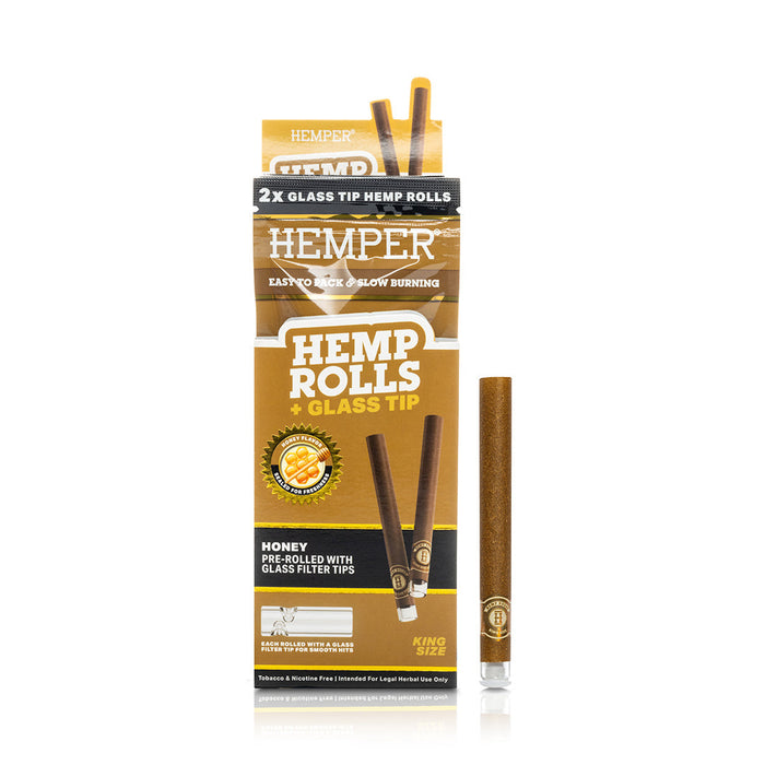 Pre-Rolled King Size Glass Tipped Hemp Rolls | 2PK