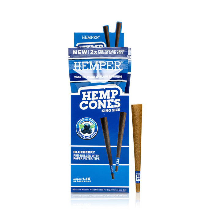 Pre-Rolled King Size Paper Tip Hemp Cones | 2PK