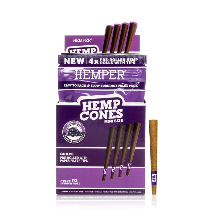 Pre-Rolled Mini Size Paper Tip Hemp Cones | 4PK