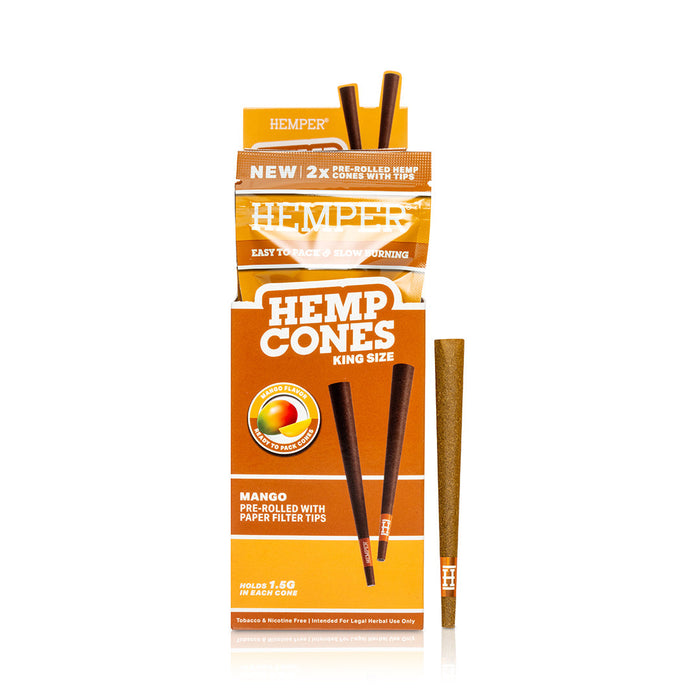 Pre-Rolled King Size Paper Tip Hemp Cones | 2PK