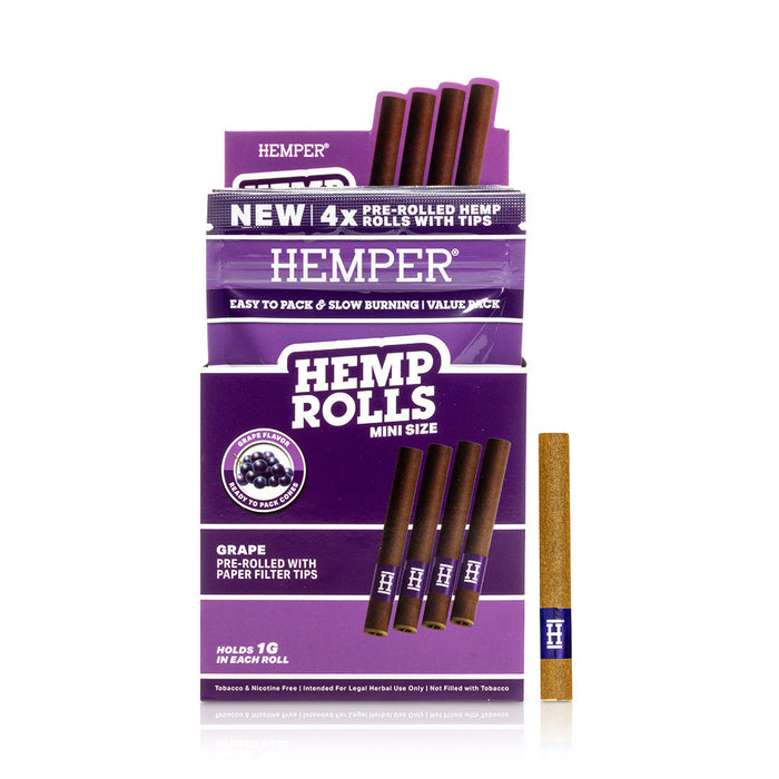 Pre-Rolled Mini Size Paper Tip Hemp Rolls | 4PK