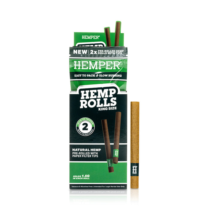 Pre-Rolled King Size  Paper Tip Hemp Rolls | 2PK