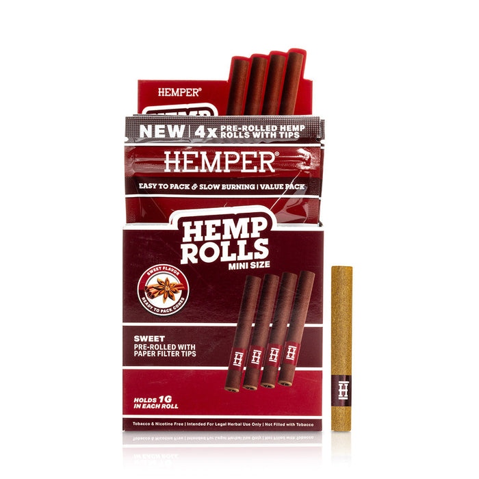 Pre-Rolled Mini Size Paper Tip Hemp Rolls | 4PK