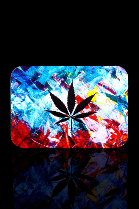 Small Art Metal Rolling Tray with Magnetic Lid – 7″ × 5″ – Select Design