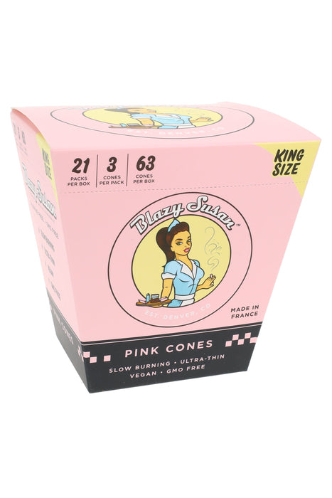 Blazy Susan King Size Pre-Rolled Cones – 3/Pack – 21-Count Display