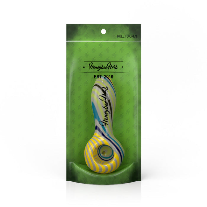 Vibrant  Linework Twist Spoon Pipe