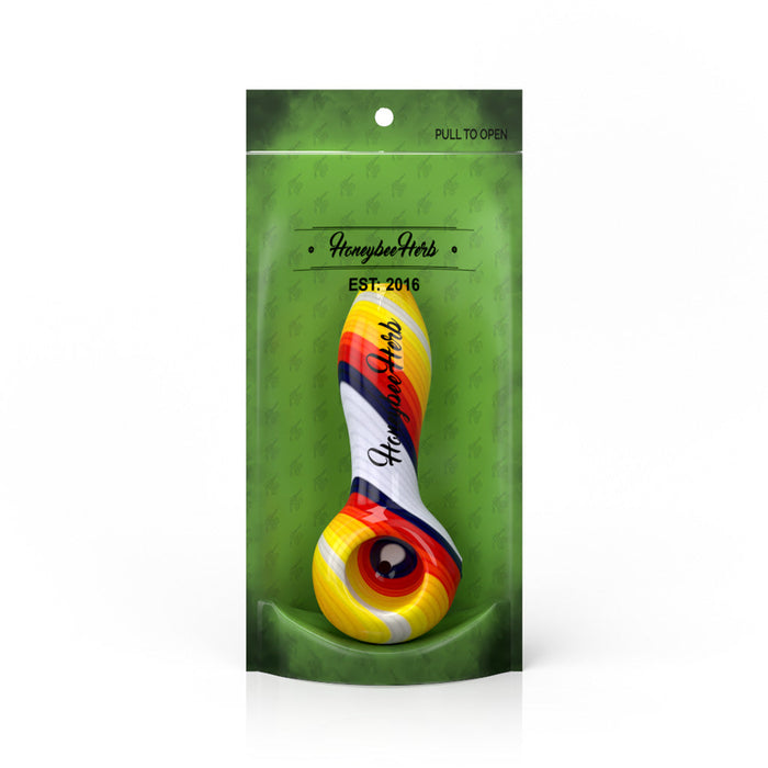 Vibrant  Linework Twist Spoon Pipe