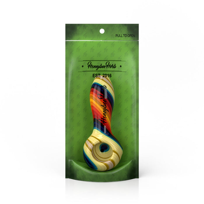 Vibrant  Linework Twist Spoon Pipe