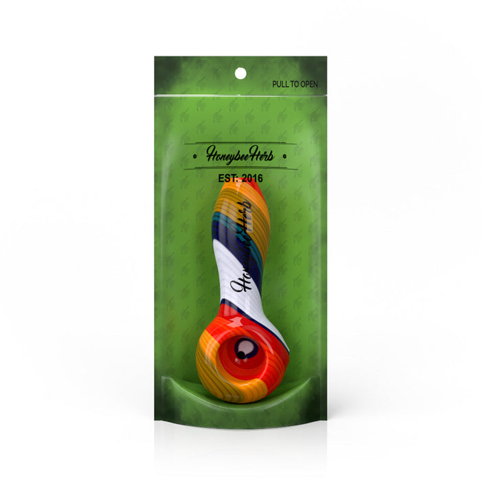 Vibrant  Linework Twist Spoon Pipe