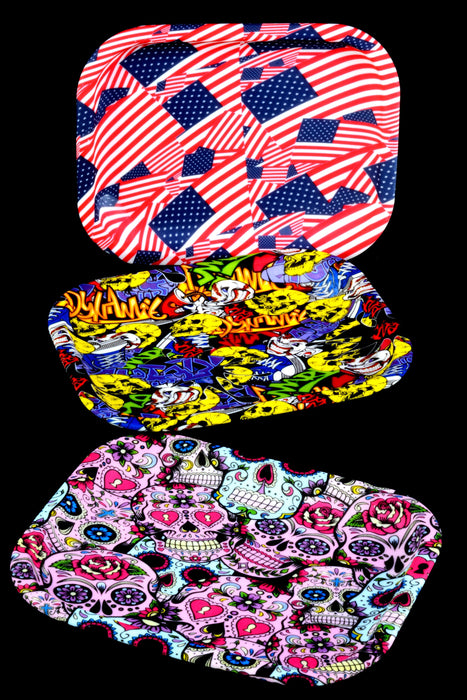 Small Silicone Design Rolling Tray – 8″ × 6″ – Assorted Colors