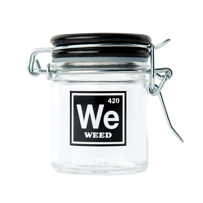 AIRTIGHT GLASS WEED PERIODIC SYMBOL STORAGE JAR