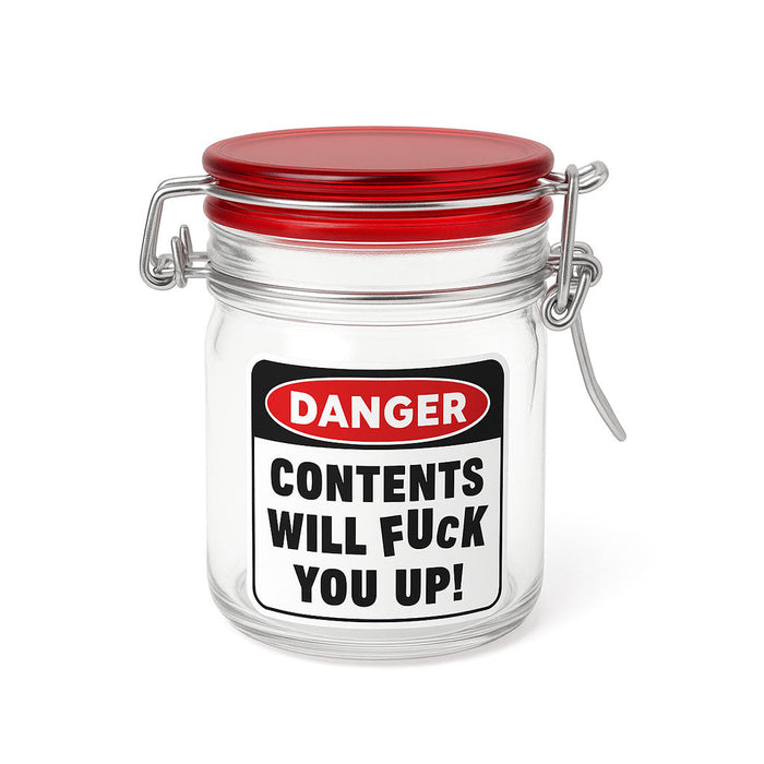 AIRTIGHT GLASS HERB JAR - CONTENTS WILL FUCK YOU UP!