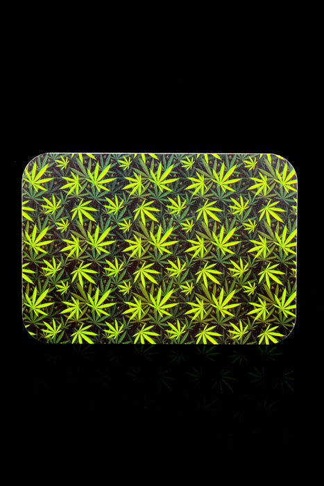 Small Art Metal Rolling Tray with Magnetic Lid – 7″ × 5″ – Select Design
