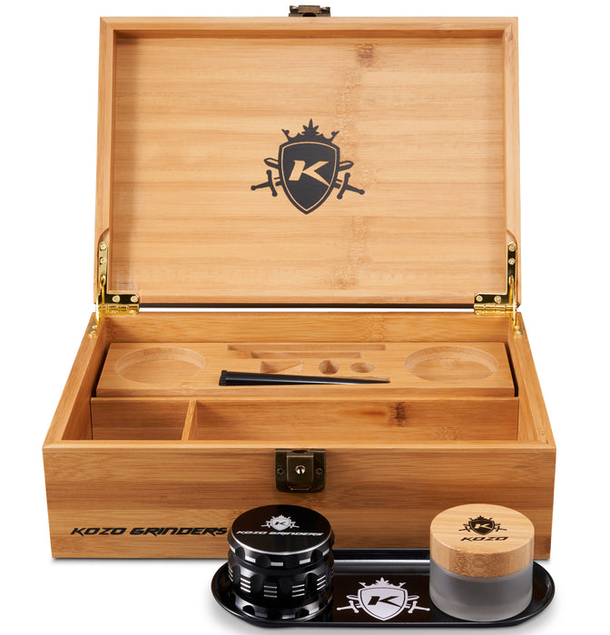 Kozo Wooden stash box - Hinges Top
