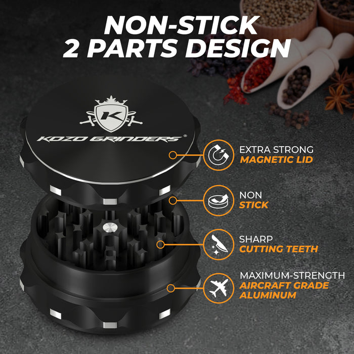 Kozo 2-Piece Non-Stick, Ceramic Coating 2.5" Aluminum Grinder