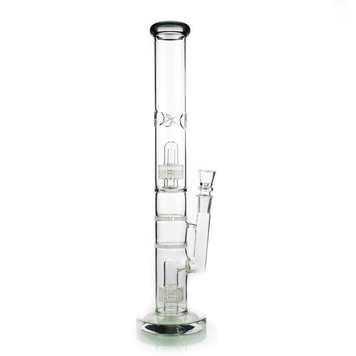 18 Inch Straight Tube Bong w/ Double Matrix & Double Honeycomb Percs