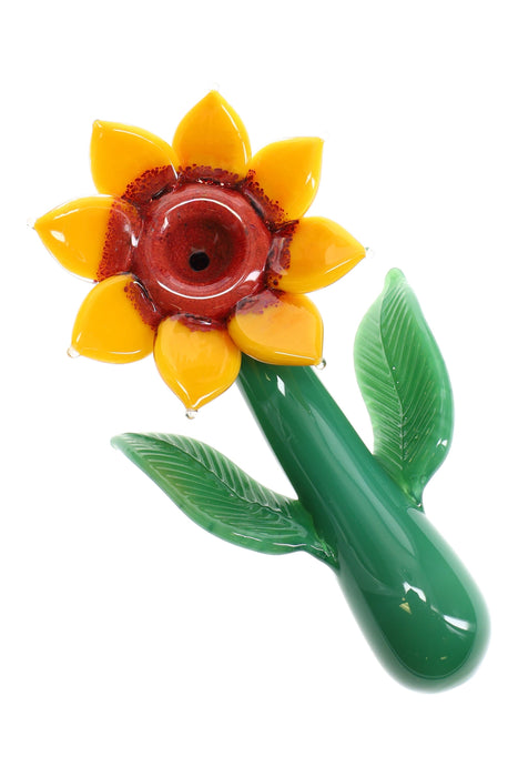 Empire Glassworks “Sunflower” Glass Sherlock Pipe – 5½″ – US-Made