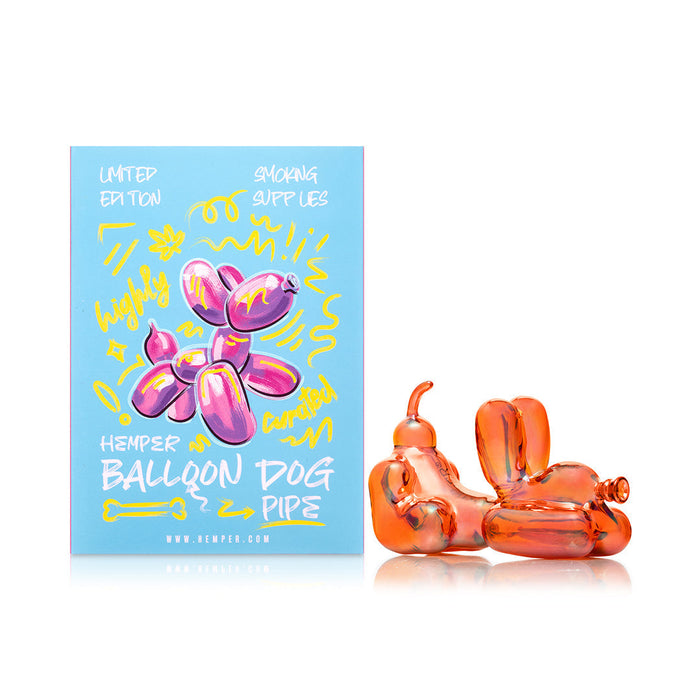 Hemper Balloon Dog Glass Pipe (Orange)