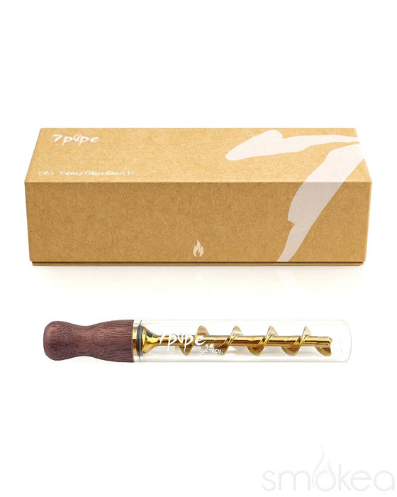 7 Pipe Twisty Glass Blunt Wood