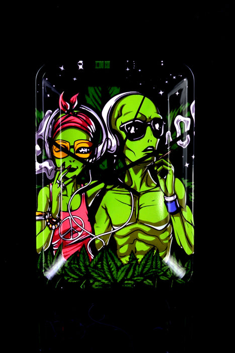 Small Art Metal Rolling Tray – 7″ × 5″ – Select Design