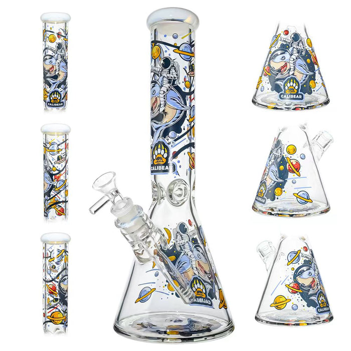 7mm Thick Glass Beaker Water Pipe Combo Box | Calibear Illustrated Series