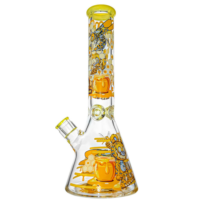 7mm Thick Glass Beaker Water Pipe Combo Box | Calibear Illustrated Series