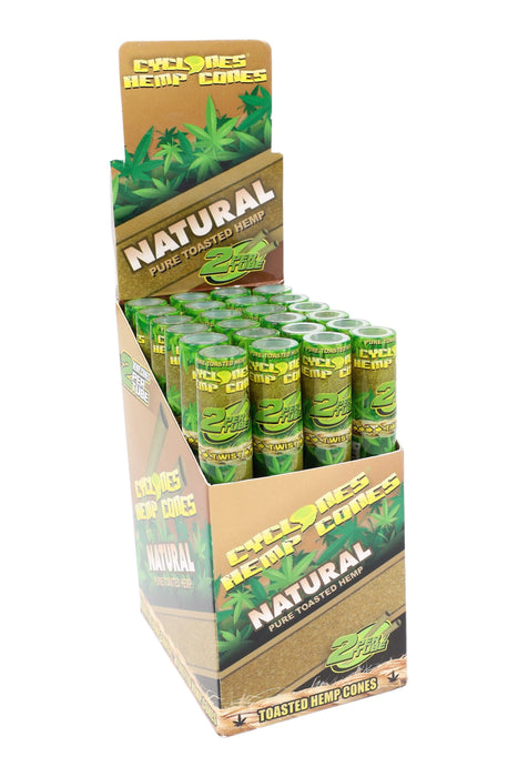 Cyclones 75 mm Hemp Cones – 24-Tube Display – 2/Tube