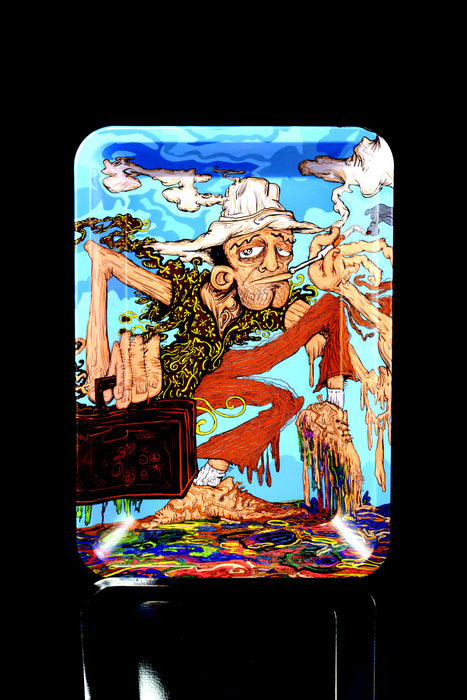 Small Art Metal Rolling Tray – 7″ × 5″ – Select Design