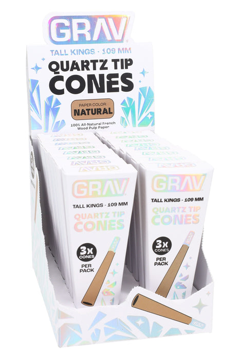 GRAV Tall Kings Quartz Tip Cones – 109 mm – 3/Pack – 16-Count Display