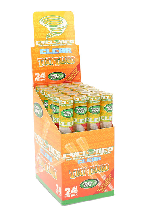 Cyclones Clear King Size Cones Display – 24 Tubes – 2/Tube