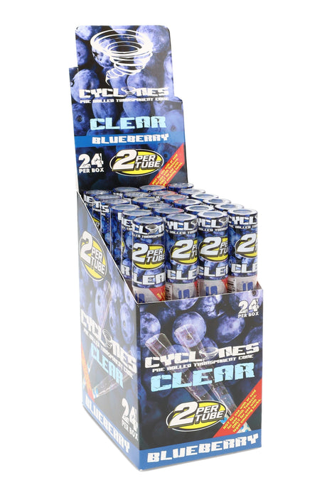 Cyclones Clear King Size Cones Display – 24 Tubes – 2/Tube