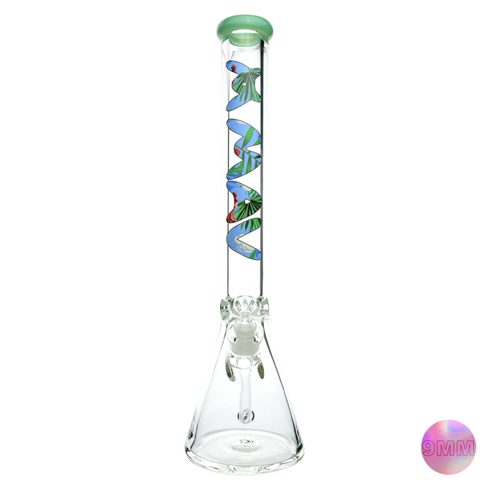 18" x 9mm Hawaii Floral Specialty Slab Beaker Bong