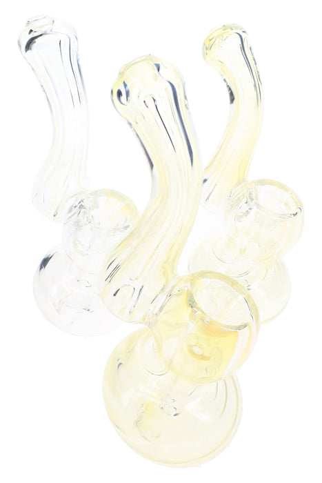 Color-Changing Fumed Glass Sherlock Bubbler “Ghost Curl” – 4½″ – Assorted