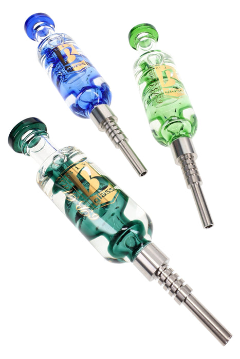 6B Glass Fluid-Filled Glass Dab Straw – 7.5″ – Assorted Colors