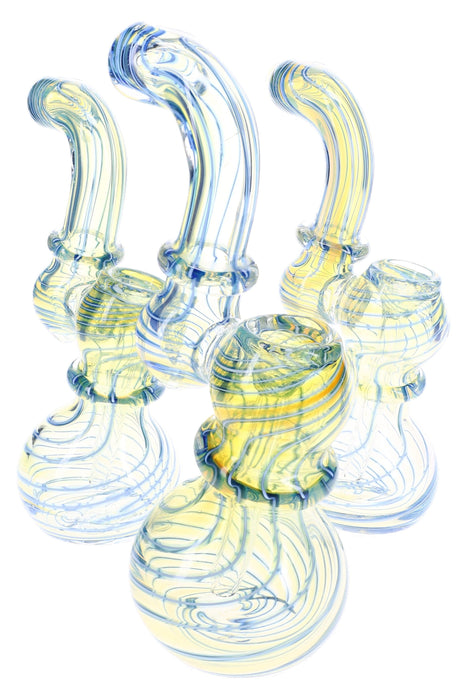 Color-Changing Spiral Glass Sherlock Bubbler “Time Warp” – 7″