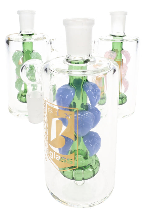 6B Glass Leaf Showerhead Ash Catcher – 14.5 mm 90° – 5″ – Assorted Colors