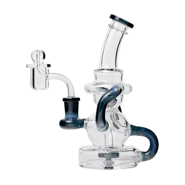 Human Grade Stubby Klein Glass Recycler Rig Water Pipe
