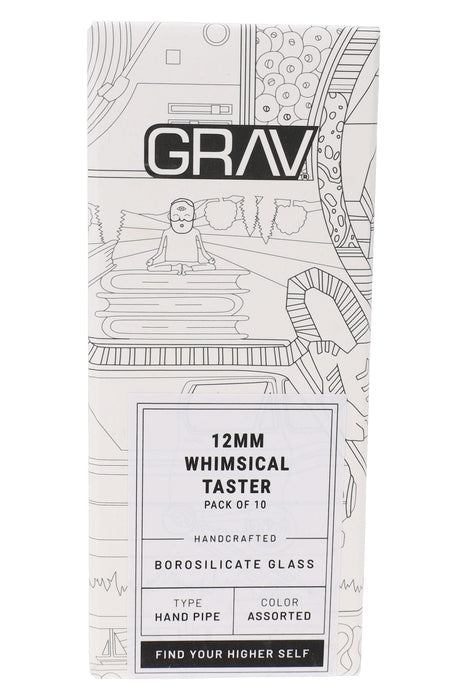 GRAV 12 mm Whimsical Glass Tasters – 3″ – 10/Pack – Assorted Colors