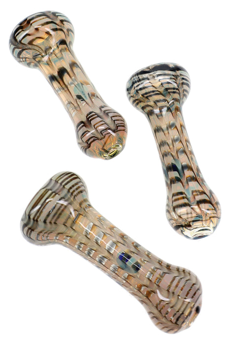 Silver Fumed Net Glass Chillum “Gridlock” – 3″ – Assorted Colors