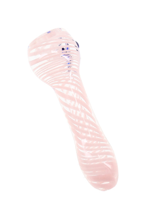 Clear Swirl-Striped Glass Chillum “Pocket Cyclone” – 3″ – Assorted Colors