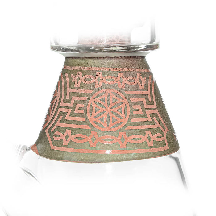 CALIBEAR ETCHED GEOMETRIC BEAKER WATER PIPE