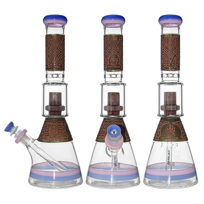 CALIBEAR ETCHED GEOMETRIC BEAKER WATER PIPE