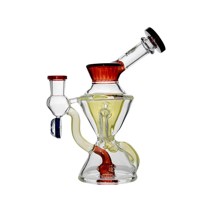 Calibear Hourglass Double Layer Recycler W/ Gilded Tubes Encased W/ Marble