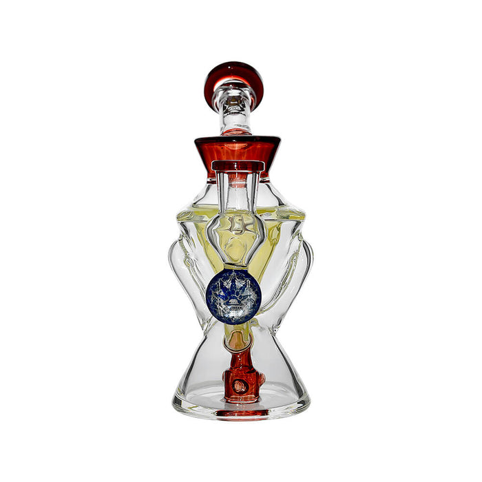 Calibear Hourglass Double Layer Recycler W/ Gilded Tubes Encased W/ Marble
